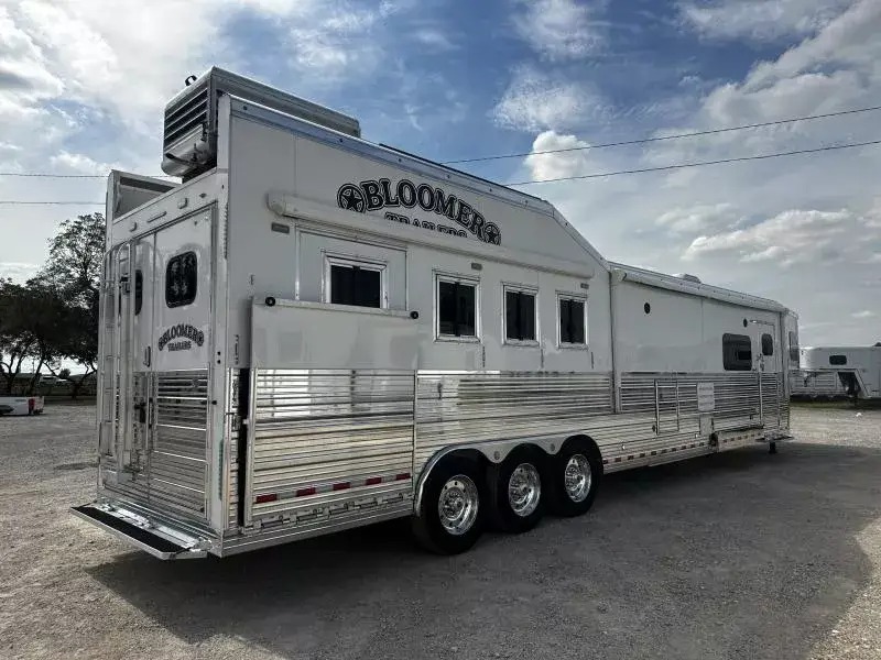 2024 Bloomer Trailers 4H 18'6 SW Jumbo Slide Side Load w/ AirRide & Diesel Gen Horse Trailer Living Quarter Trailers