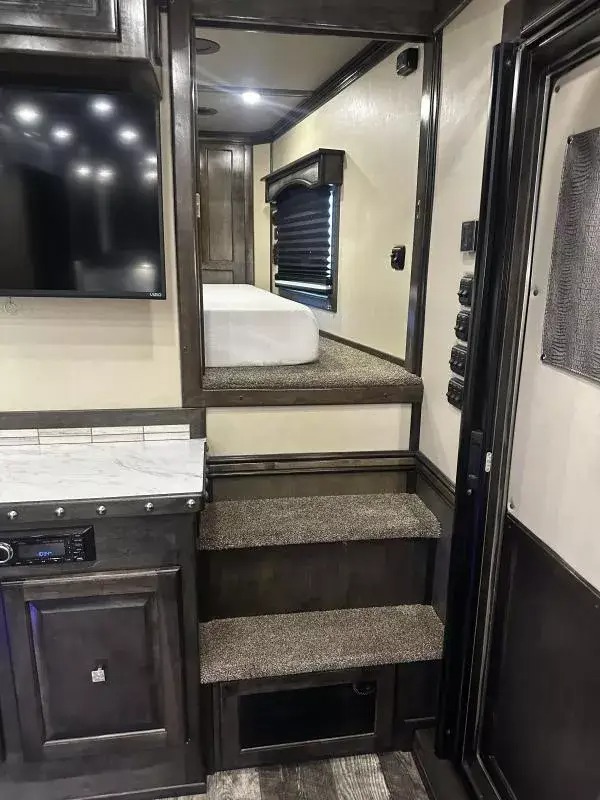 2024 Bloomer Trailers 4H 18'6 SW Jumbo Slide Side Load w/ AirRide & Diesel Gen Horse Trailer Living Quarter Trailers